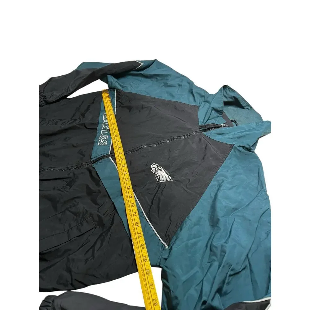 Vintage 90's Philadelphia Eagles  Zip Up Windbreaker Jacket Men’s Sz XL  Y2K - Picture 5 of 10